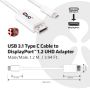 Kabel Club3D CAC-1517 (USB 3.1 Typ C Displayport 1.2 UHD 4K 60Hz 1.20 m)