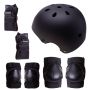Kask + ochraniacze na rolki, deskorolkę, rower - czarny, rozmiar S