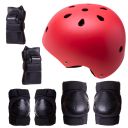 Kask + ochraniacze na rolki, deskorolkę, rower - czerwono czarny, rozmiar M