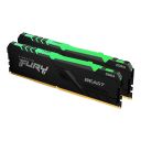 KINGSTON 64GB 3000MHz DDR4 CL16 DIMM (Kit of 2) FURY Beast RGB KF430C16BBAK2/64