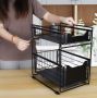 Kitchen organizer with two spacious shelves - black