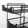 Kitchen organizer with two spacious shelves - black