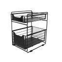 Kitchen organizer with two spacious shelves - black