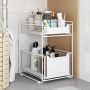 Kitchen organizer with two spacious shelves - white