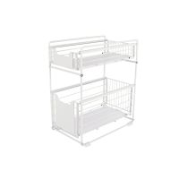 Kitchen organizer with two spacious shelves - white