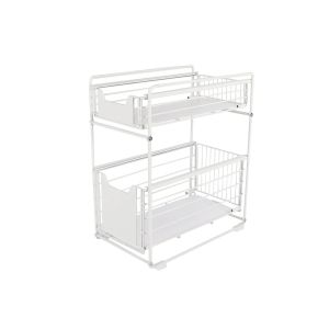 Kitchen organizer with two spacious shelves - white
