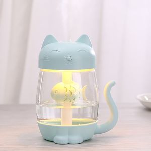 Kitty with fish air humidifier 3in1 ionizer - pink