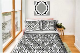 Komplet pościeli bawełnianej 160x200 cm - wzór orientalny szary PRODUKT POLSKI