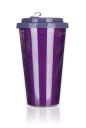 Kubek podróżny o podwójnych ściankach GLITTERS 500 ml, fioletowy