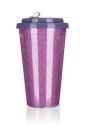 Kubek podróżny o podwójnych ściankach GLITTERS 500 ml, różowy