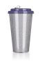 Kubek podróżny o podwójnych ściankach GLITTERS 500 ml, srebrny