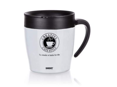 Kubek podróżny TAZZA 330 ml, biały