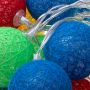 Lampki dekoracyjne LED cotton balls - wielokolorowe