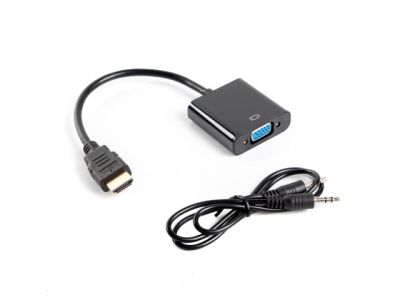 Lanberg AD-0017-BK video cable adapter 0.2 m VGA (D-Sub) HDMI Type A (Standard) Black