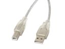 Lanberg CA-USBA-12CC-0030-TR USB cable 3 m USB 2.0 USB B Transparent
