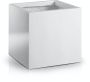 Large cubic fiberglass pot 40 cm - white