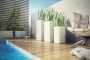 Large rectangular fiberglass pot 60x30 cm - white