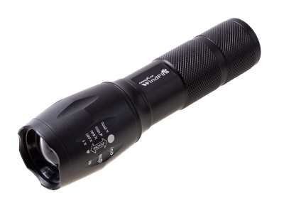 Latarka taktyczna z diodą LED Cree T6 z funkcją powerbank, wbudowany akumulator, ładowana przez USB