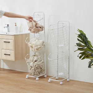 Laundry organizer in the shape of baskets - three levels, white
