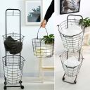 Laundry organizer in the shape of baskets - two-level, black