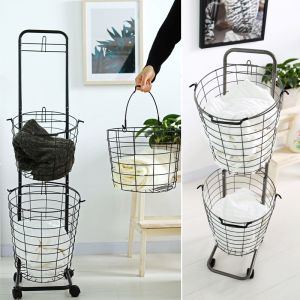 Laundry organizer in the shape of baskets - two-level, black