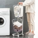 Laundry organizer in the shape of baskets - two-level, white