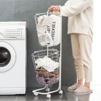 Laundry organizer in the shape of baskets - two-level, white
