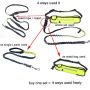 Leash with a hip belt for running with a dog - blue-yellow