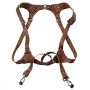 Leather photo harness - brown, type 2