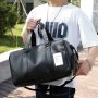 Leather travel bag - black