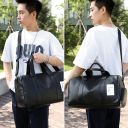 Leather travel bag - black