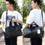 Leather travel bag - black