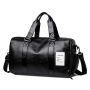 Leather travel bag - black