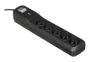 LESTAR LV530W 2,5M surge protector 5 AC outlet(s) Black, Grey 2.5 m