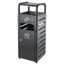 Litter bin with ashtray - black