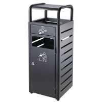 Litter bin with ashtray - black