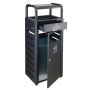 Litter bin with ashtray - black