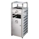 Litter bin with ashtray - silver