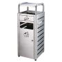 Litter bin with ashtray - silver