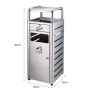 Litter bin with ashtray - silver