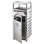 Litter bin with ashtray - silver