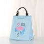 Lunch Box thermal bag - flamingo, sky blue color