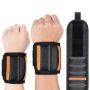 Magnetic wristband tool wrist 15 pocekts