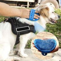 Massage brush for a dog - blue