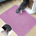 Mat for the cat under the litter box - light pink