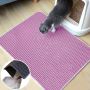 Mat for the cat under the litter box - light pink