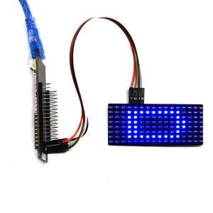 Matryca LED 8x16 niebieska dla ESP32, ESP8266, Arduino - przewody
