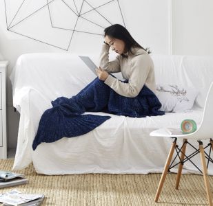 Mermaid tail blanket 80x180 - dark blue