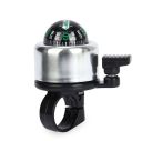 Metal bicycle bell with compass - silver