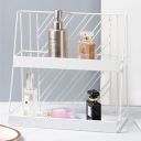Metalowa, dwupoziomowa półka na kosmetyki styl LOFT – biały